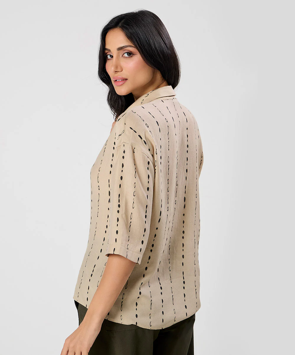 Flared Sleeve Brown Shirt - Image 5