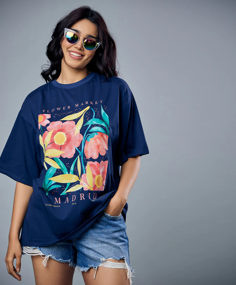 Floral Market Printed Oversized Tshirt - Image 4