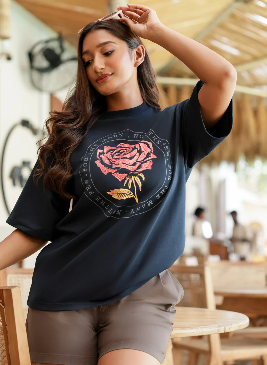 For The Many Rose Printed T-Shirt - Image 3