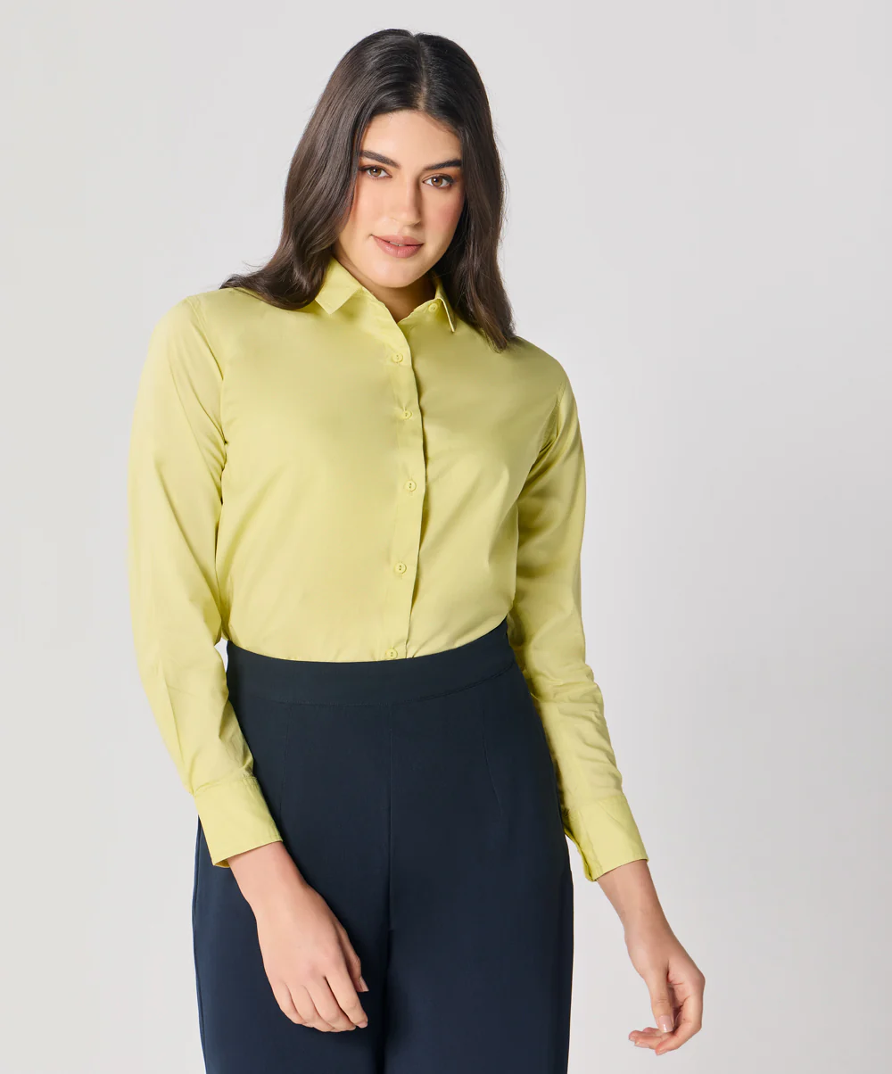 Formal Cotton Yellow Shirt - Image 3