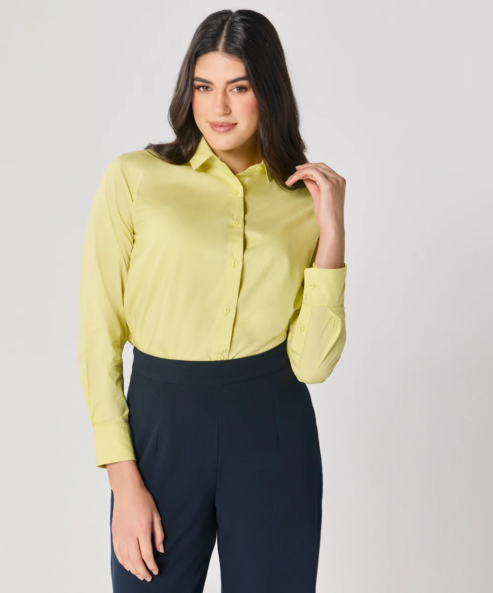 Formal Cotton Yellow Shirt - Image 4