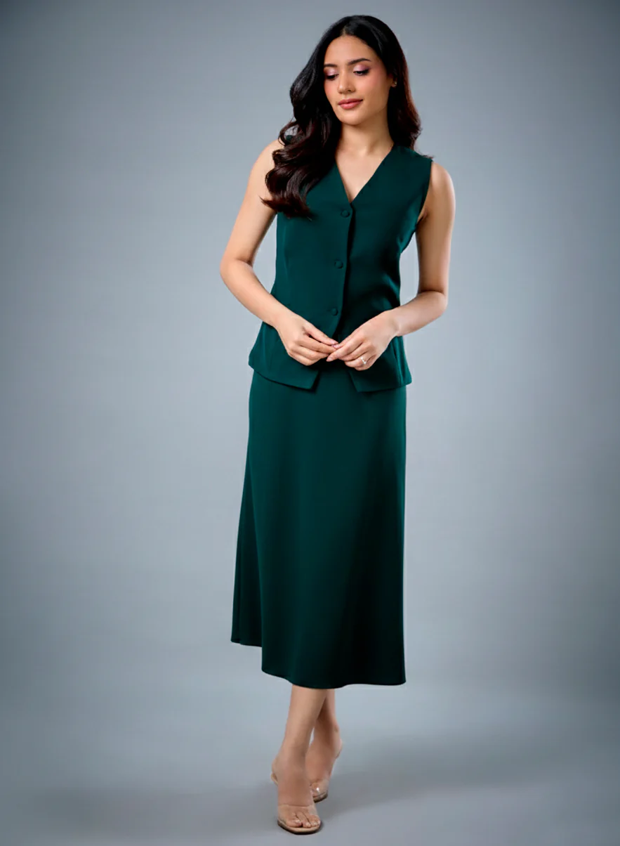 Formal Green Skirt - Image 3