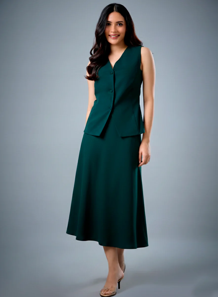 Formal Green Waistcoat - Image 2