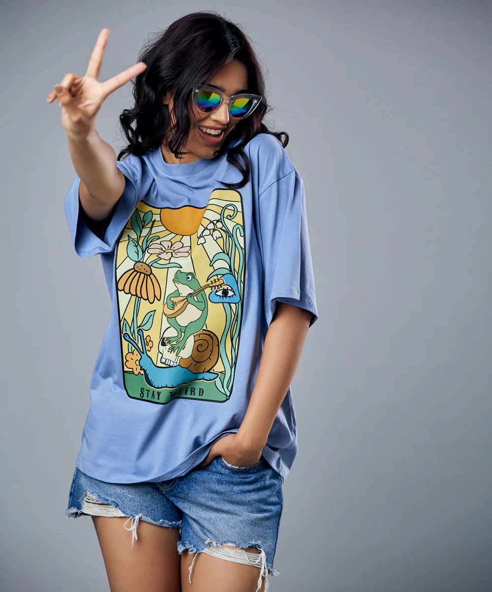 Frog With A Guitar Oversized Tshirt - Image 2