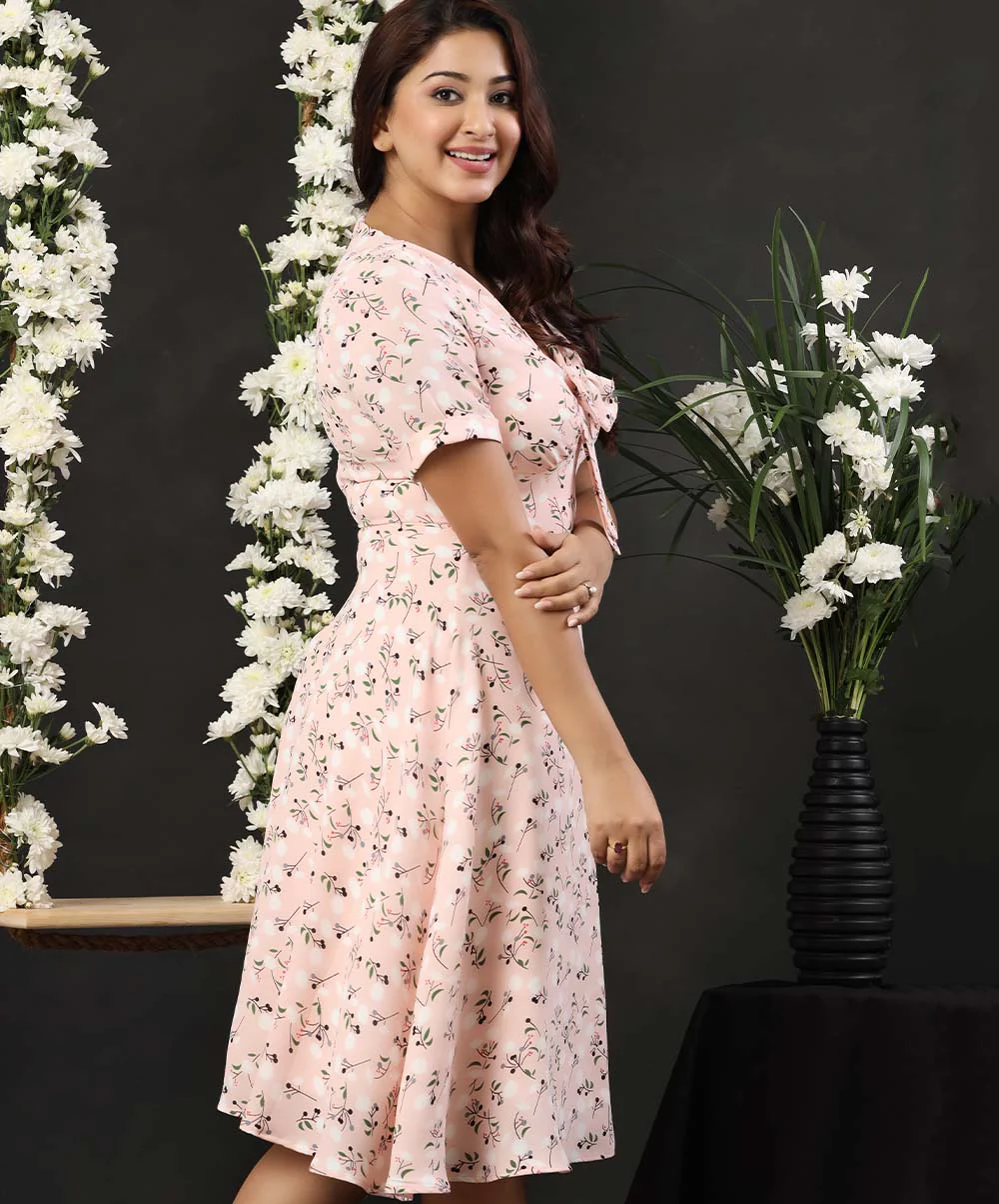 Front Bow Bustier Vintage Dress - Image 2