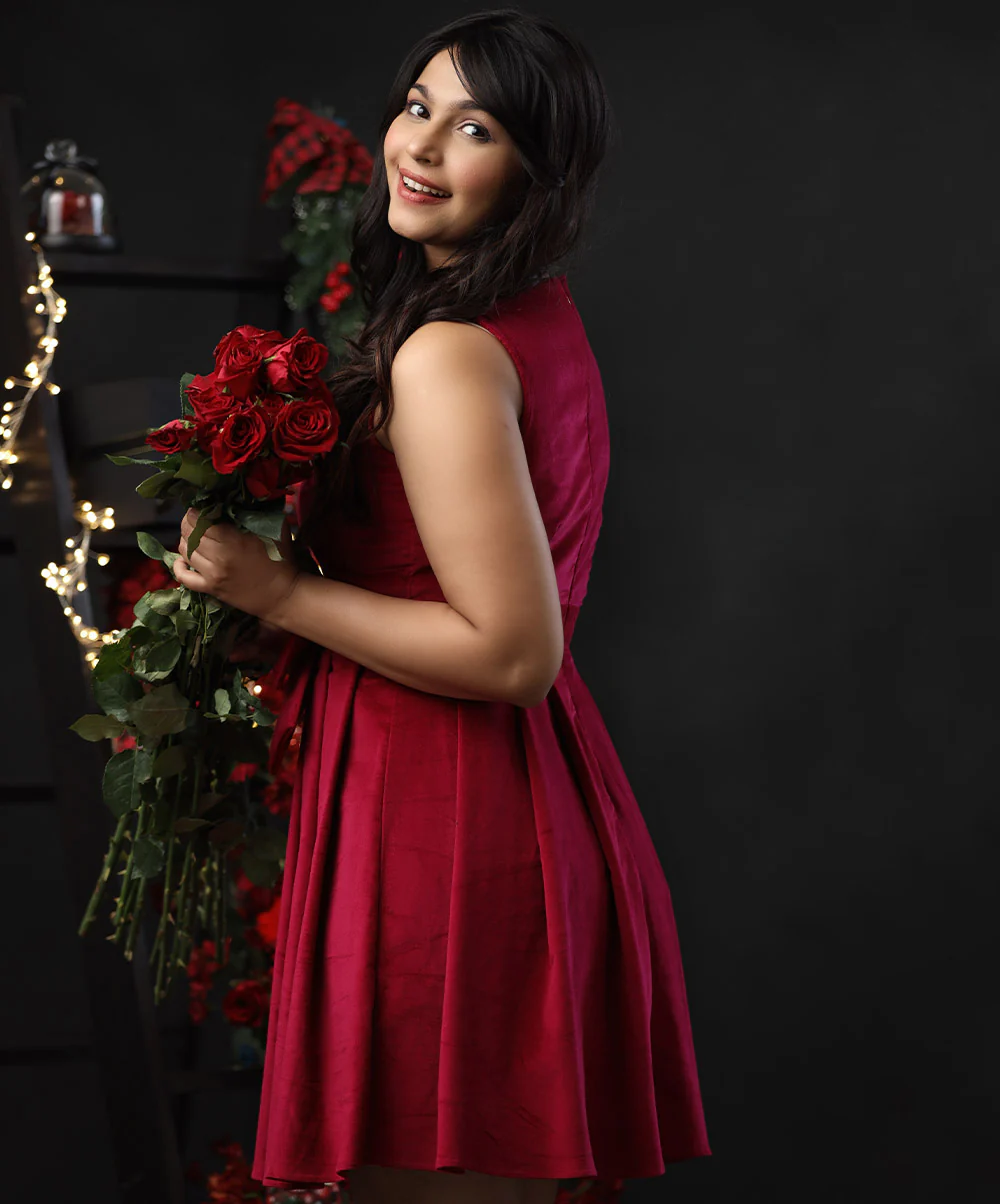 Front Bow Mini Christmas Dress - Image 3