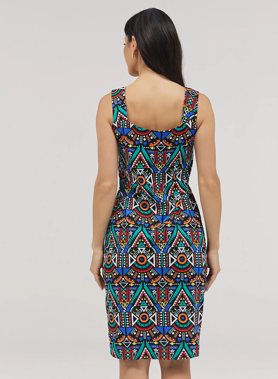 Front Buttoned V bra Cut Dress With Thick Straps - Image 3