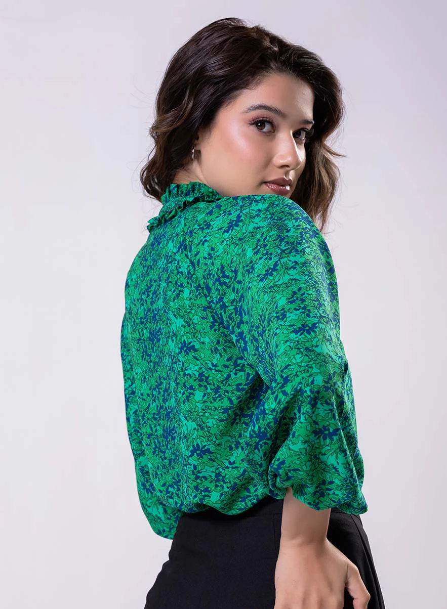 Front Frilled Long Sleeve Top - Image 5
