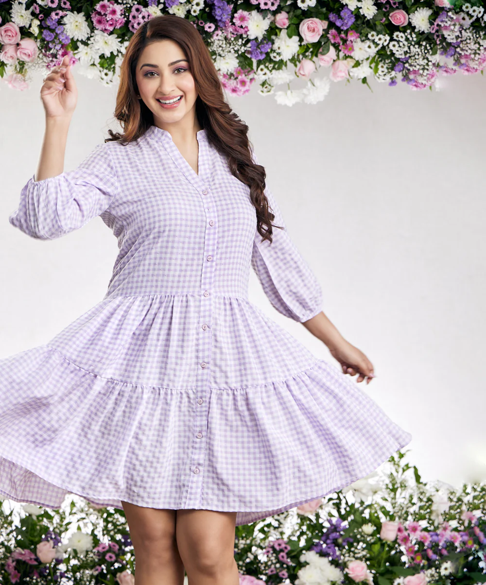 Gingham Loose Fitted Shirt Dress - Image 2