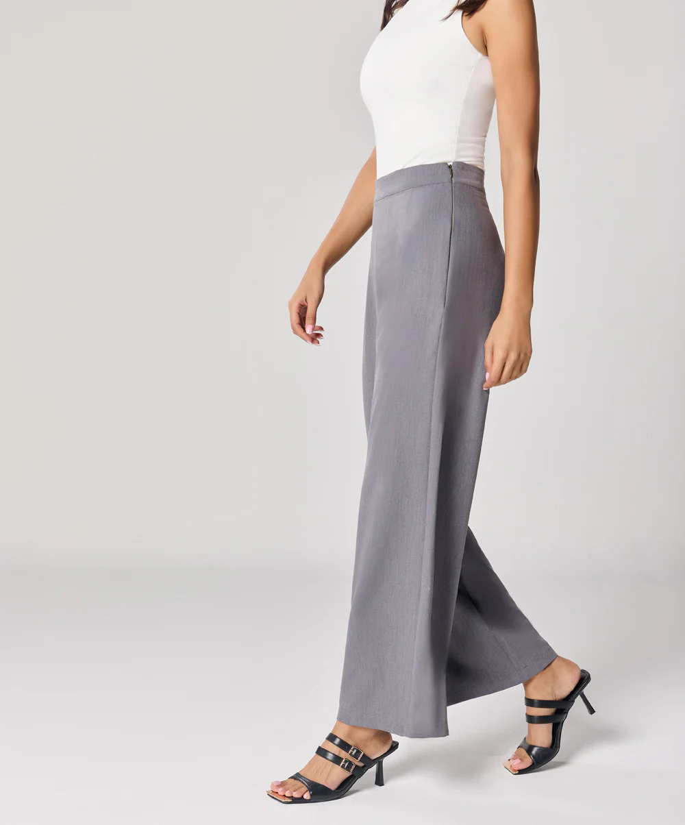 Grey Flared Formal Pant - Image 2