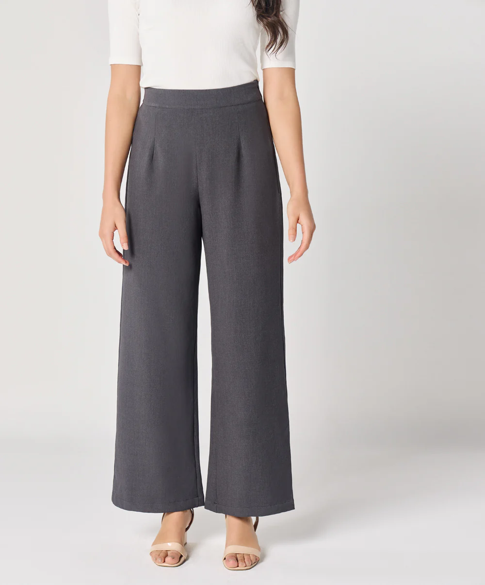 Grey Flared Formal Trouser - Image 2