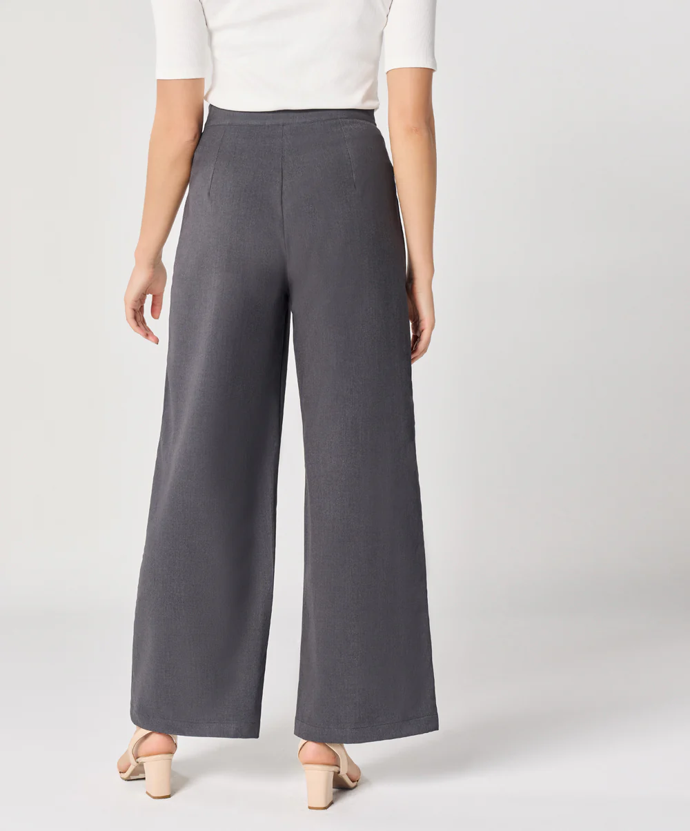Grey Flared Formal Trouser - Image 3