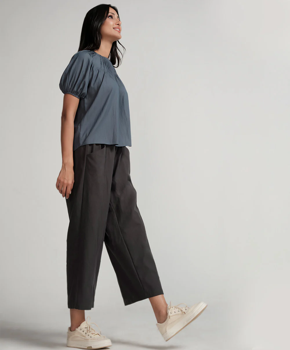 Grey Side Pocket Elasticated Waist Pant - Image 3