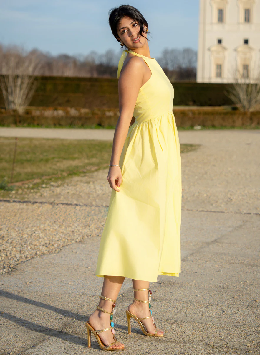 Halter Neck Cotton Midi Dress - Image 8