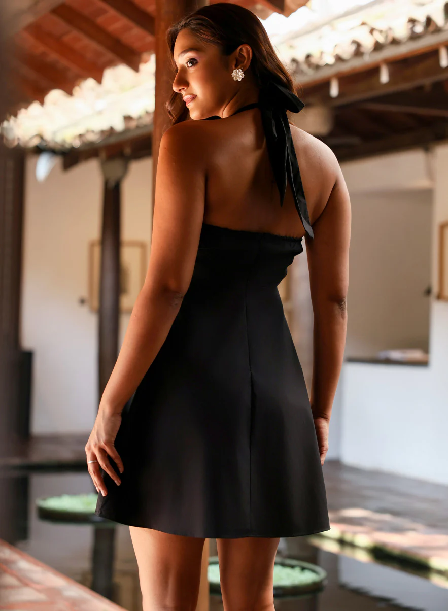 Halter Neck Cotton Mini Dress - Image 12