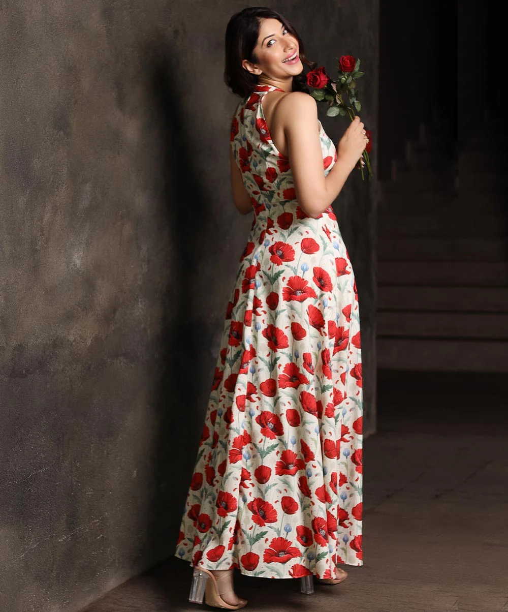 Halter Neck Front Slit Maxi Dress - Image 3