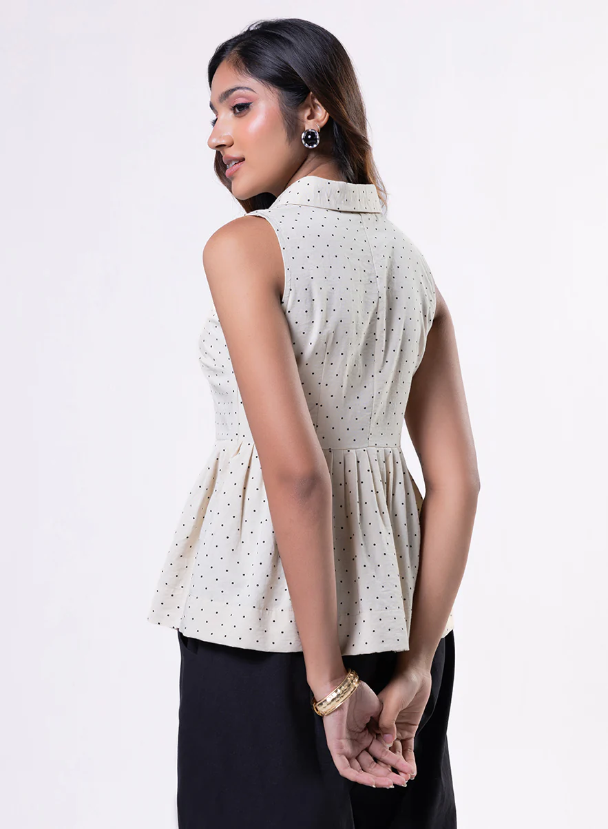 Halter Neck Peplum Top - Image 3