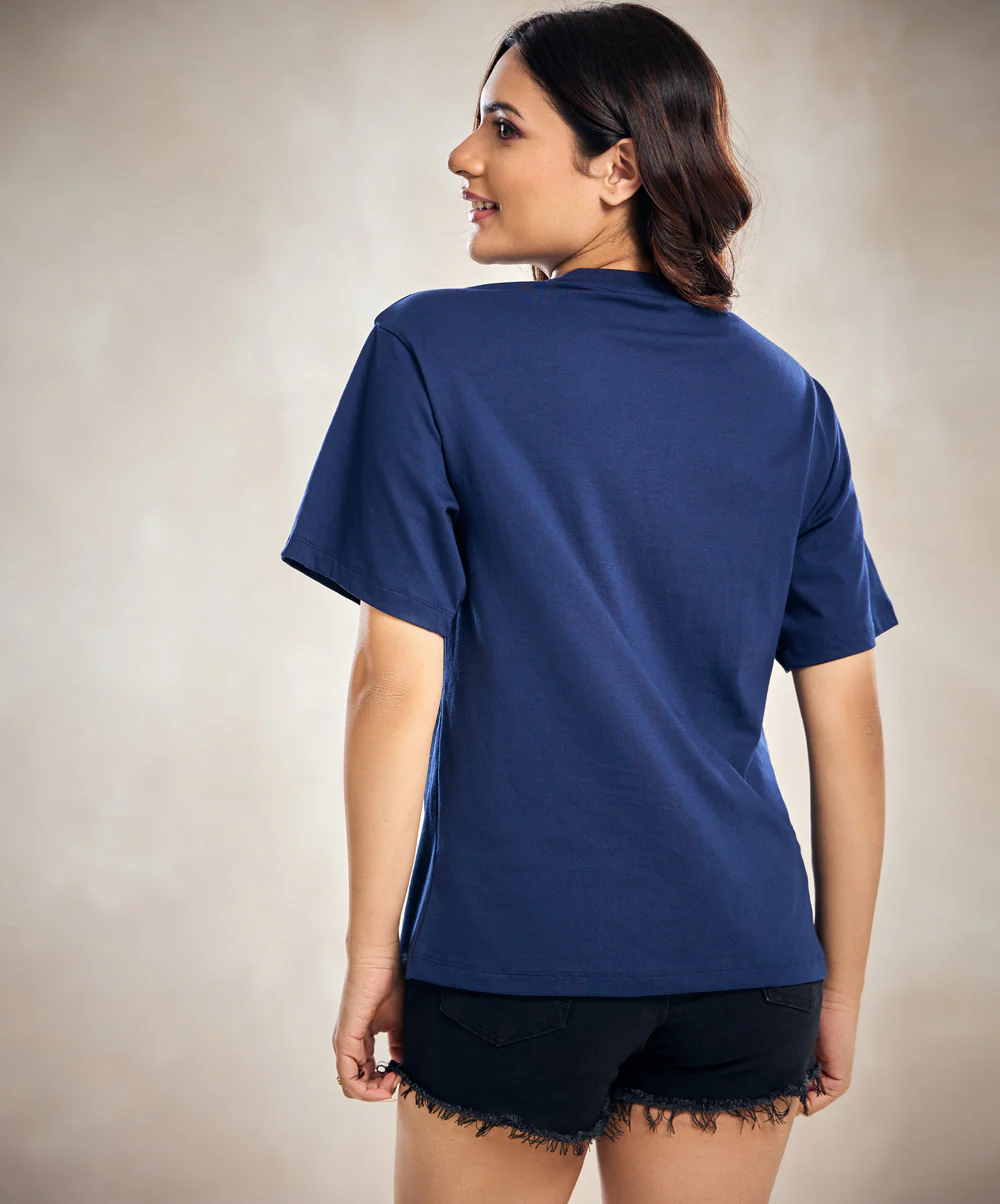 Happiness Navy Blue T-Shirt - Image 3