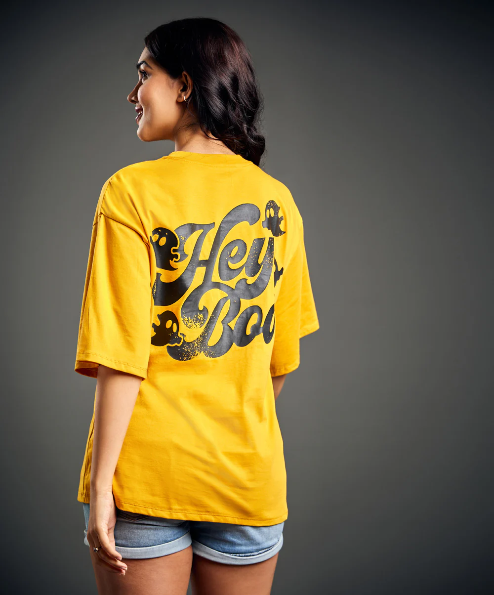 Hey Boo Mustard T-Shirt - Image 5