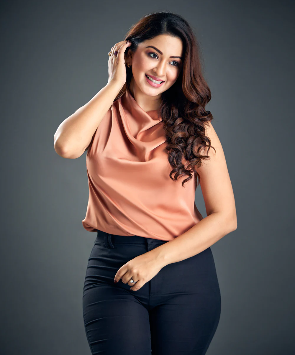 High Neck Brown Satin Top - Image 2