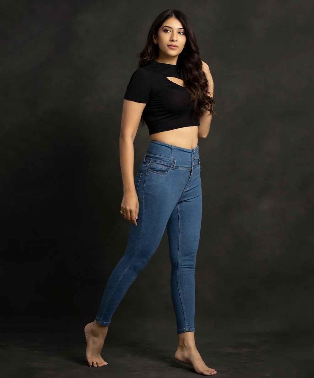 High Waist Skinny Light Blue Jean