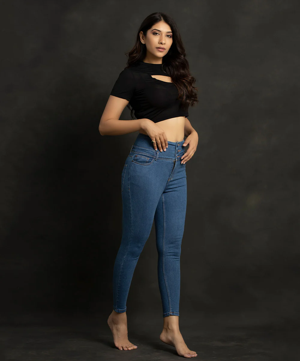 High Waist Skinny Light Blue Jean - Image 2
