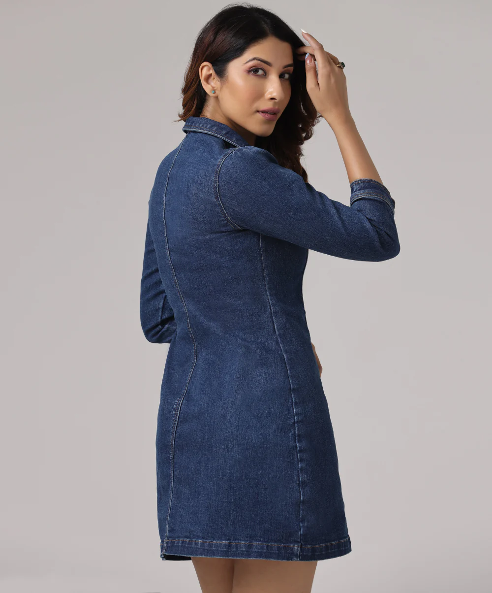 Keep It Casual Reformation Jean Dress - Image 4