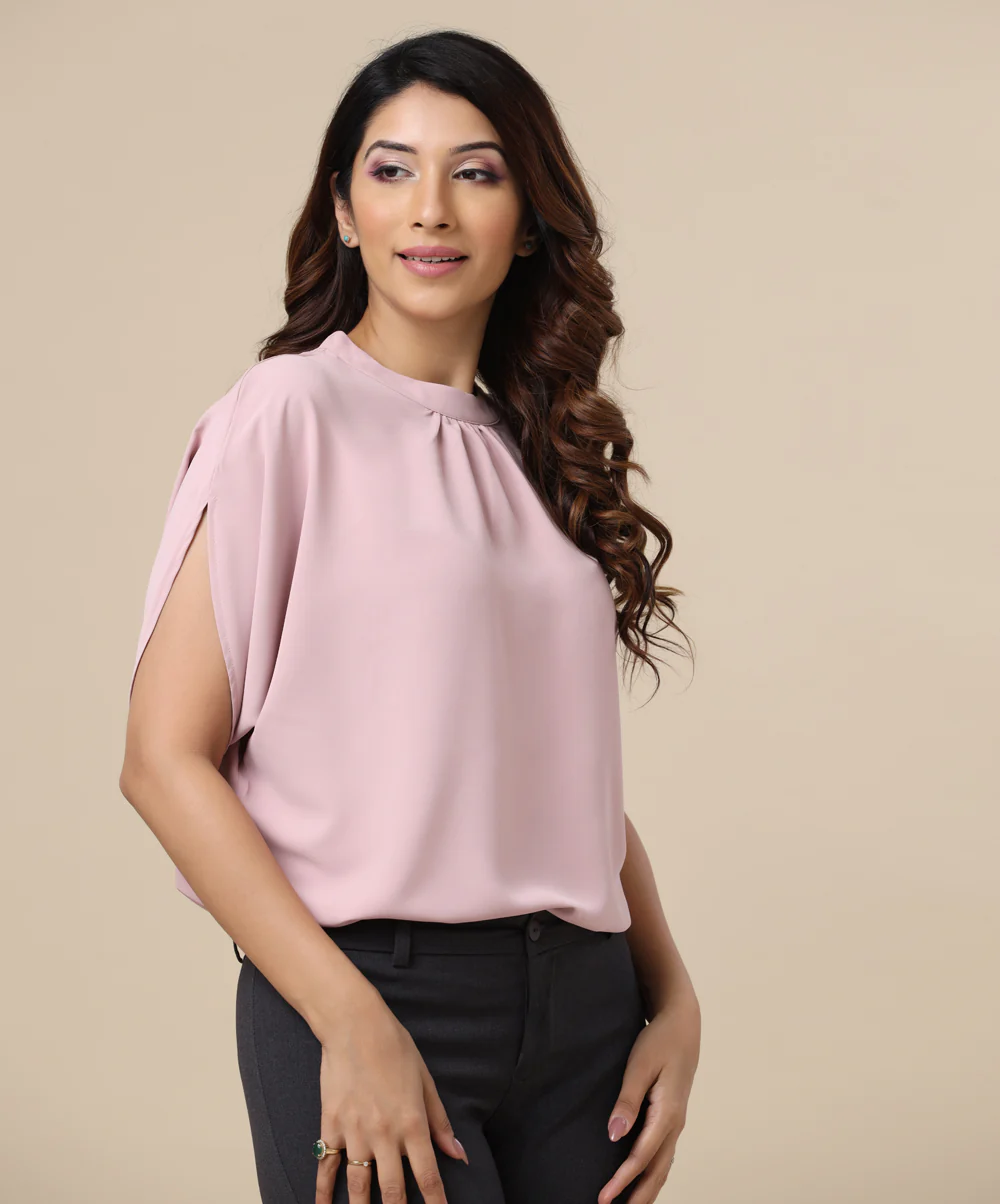 Keyhole Back Batwing Sleeve Blouse - Image 2