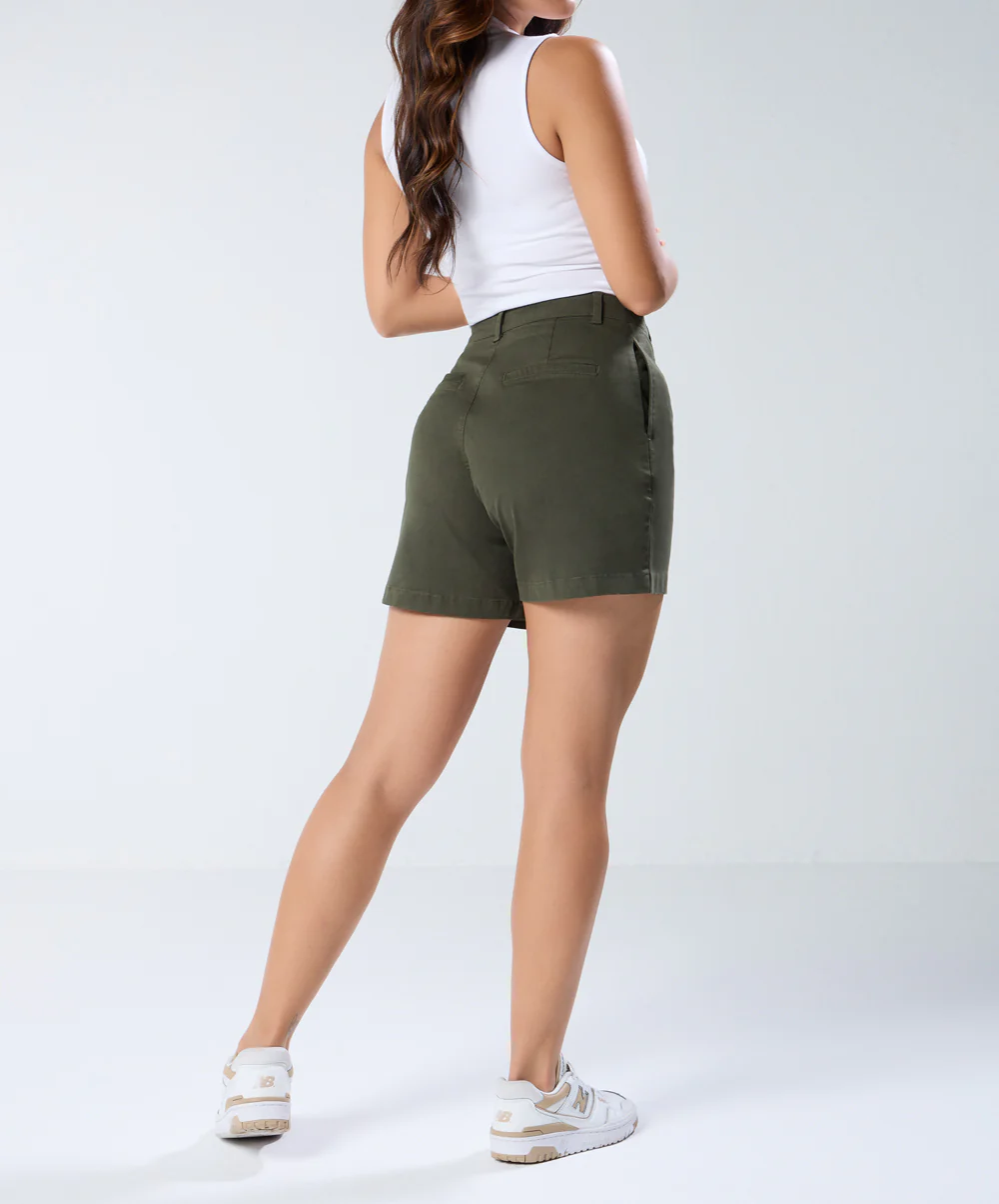 Khaki Pleated Short - Image 6