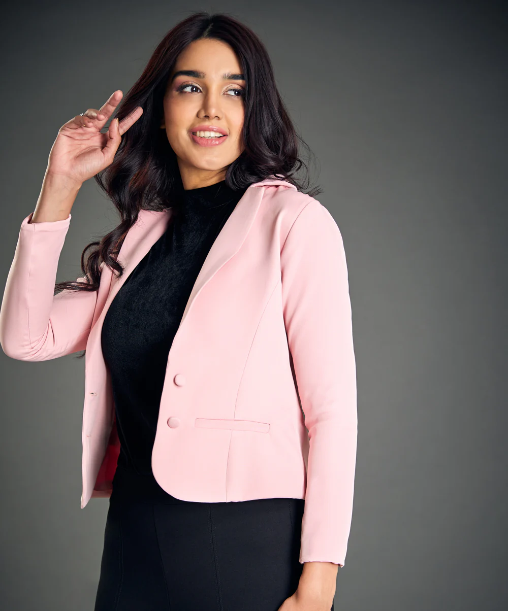 Lapel-Collar Blazer With Welt Pockets