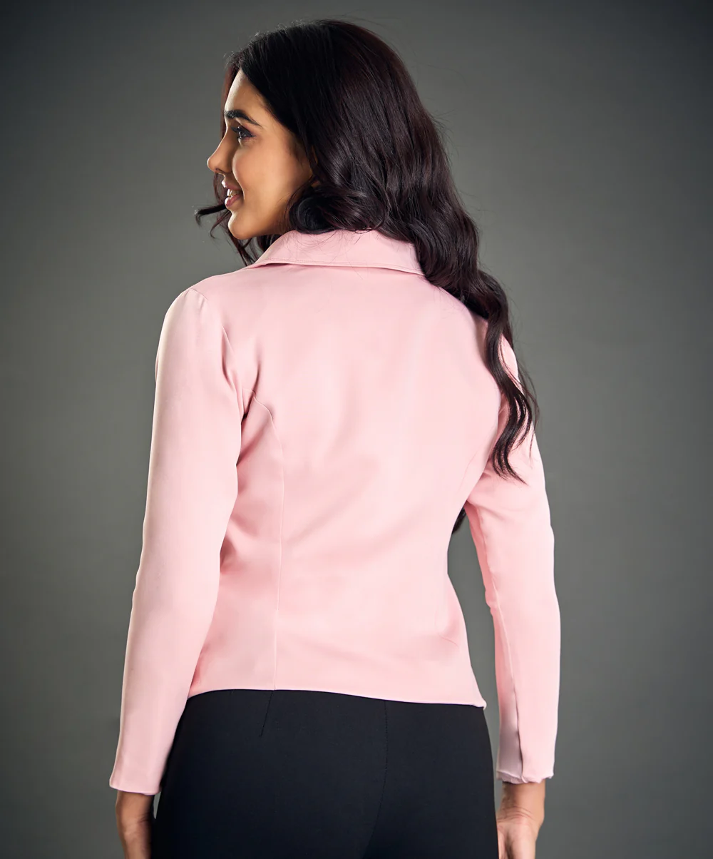Lapel-Collar Blazer With Welt Pockets - Image 3
