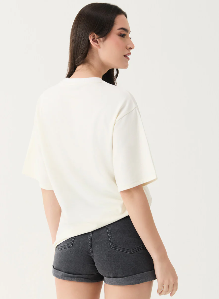 Lavender Printed Oversized T-shirt - Image 5