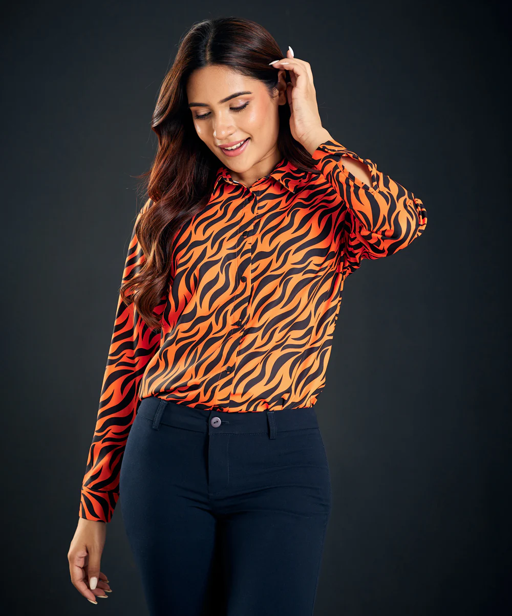 Leopard Print Long Sleeve Top - Image 2