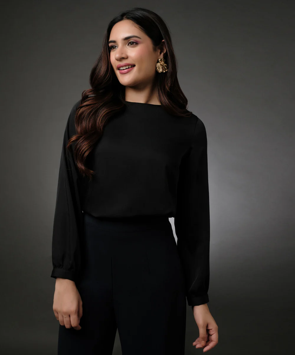 Long Sleeve Black Top - Image 3