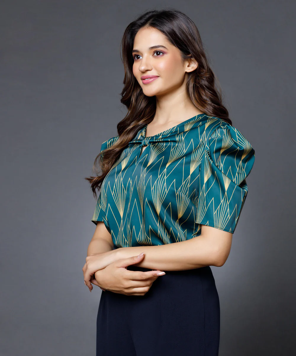 Chiffon Printed Vneck Top - Image 2