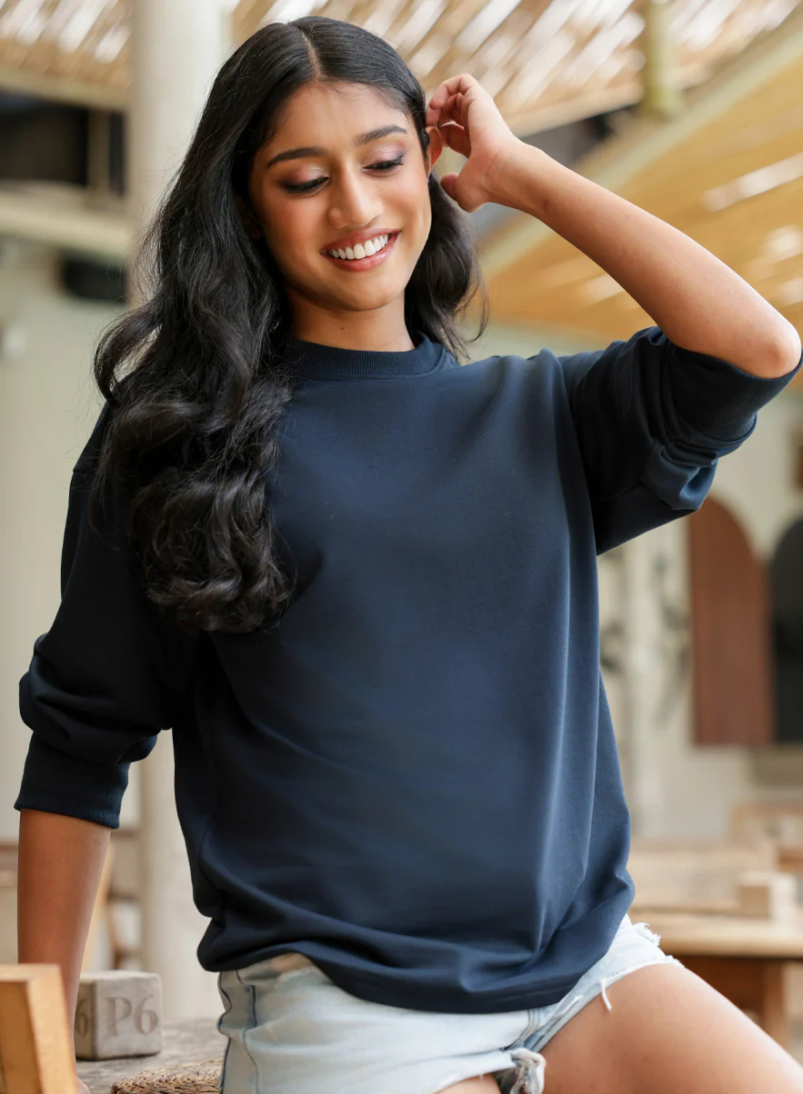 Long Sleeve Dark Blue T-shirt