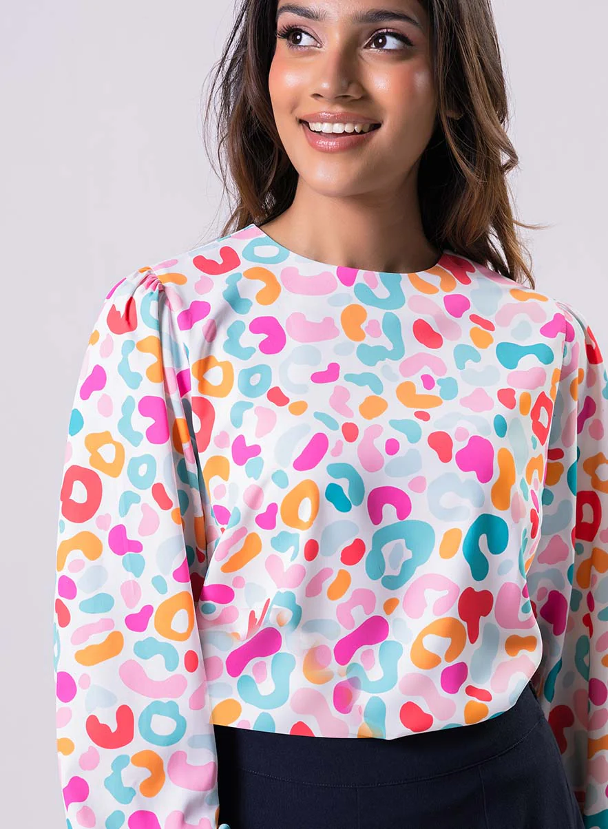 Long Sleeve Printed Top - Image 2