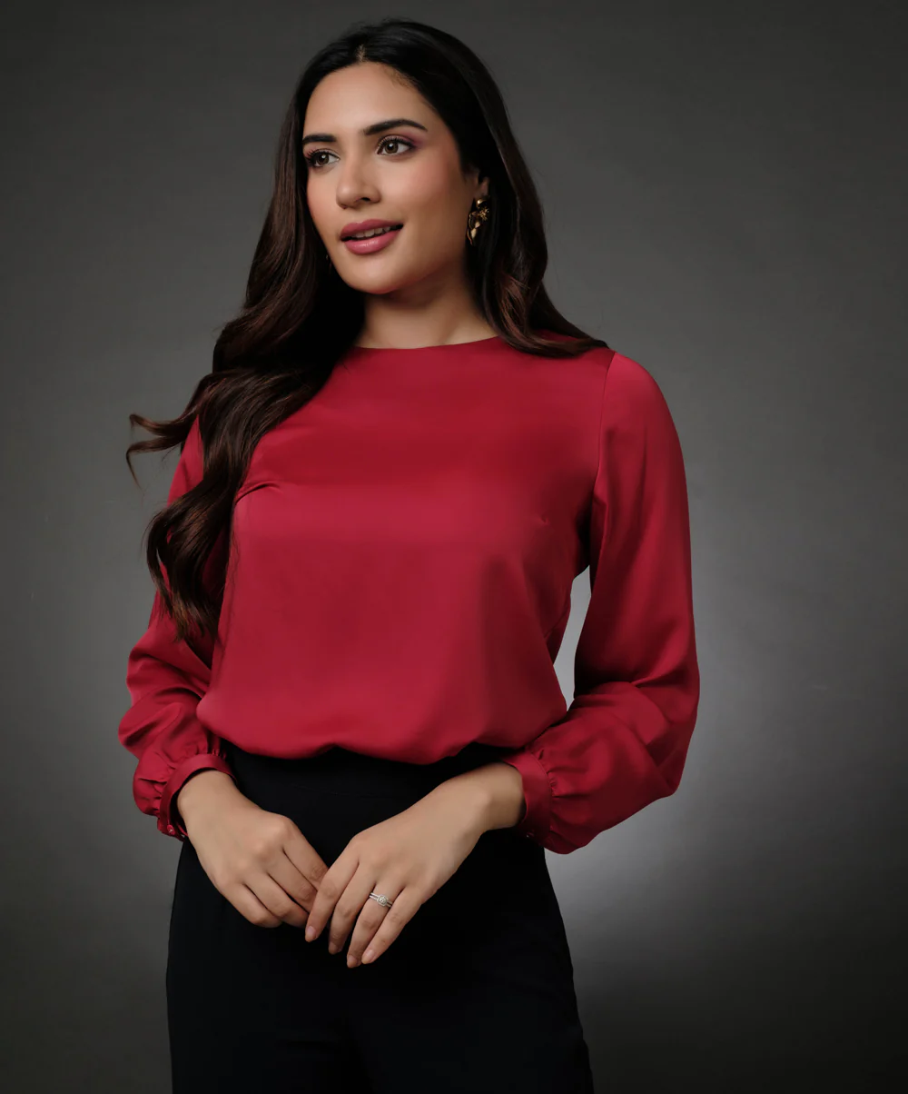 Long Sleeve Red Top