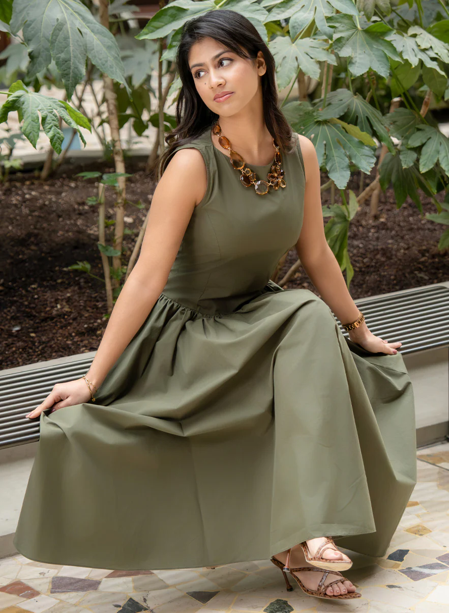Low Waist Sleeveless Cotton Dress - Image 3