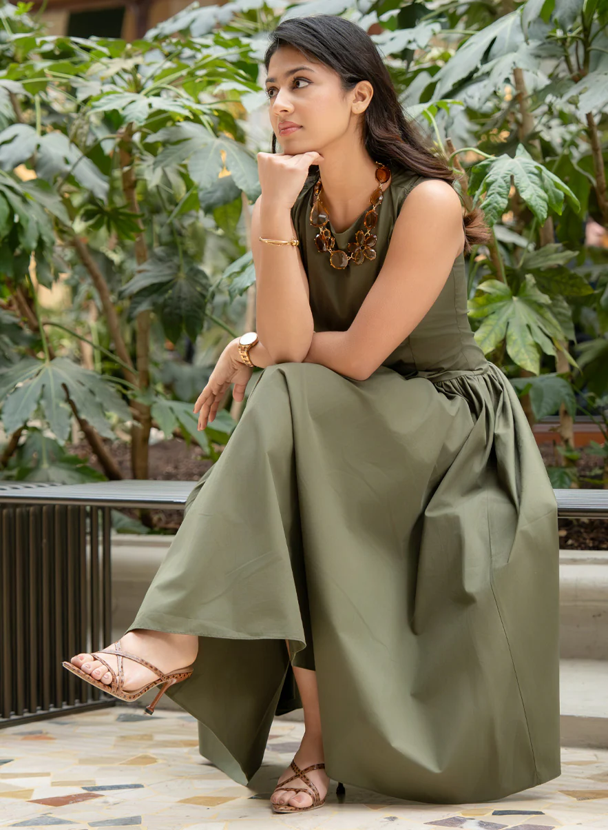 Low Waist Sleeveless Cotton Dress - Image 4