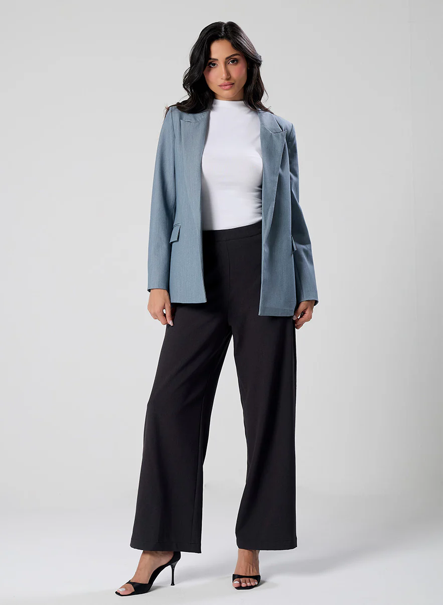 Marl Blue Colour Classic Formal Blazer - Image 2