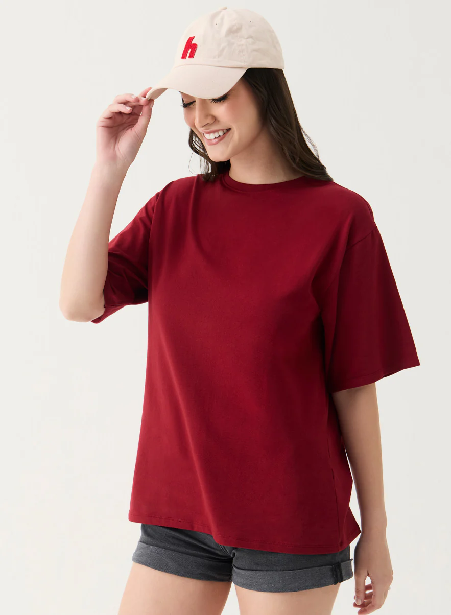Maroon Oversized T-shirt - Image 4