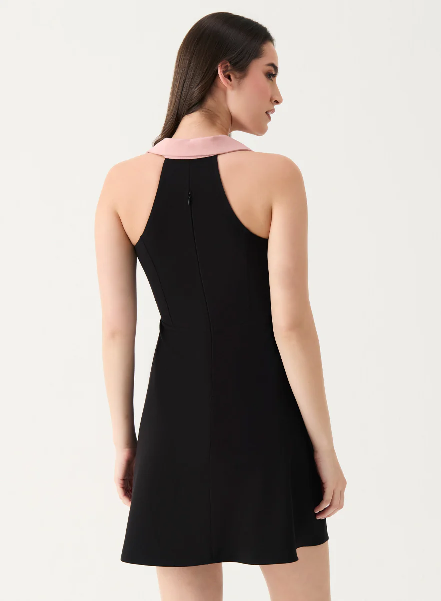 Mini Length Large Lapel Dress - Image 3