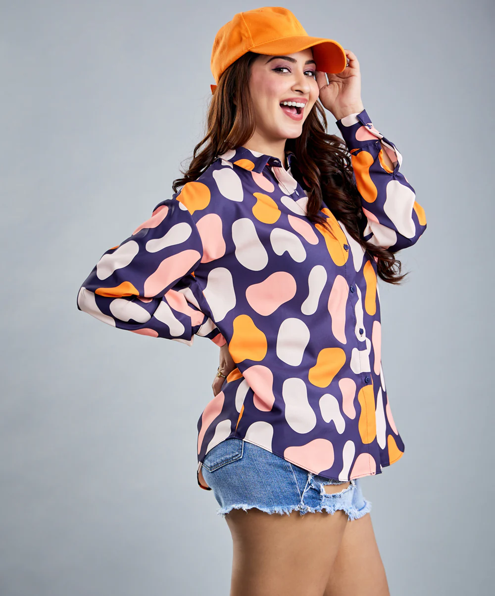 Multi Colour Oversized Printed Shirt - Image 5