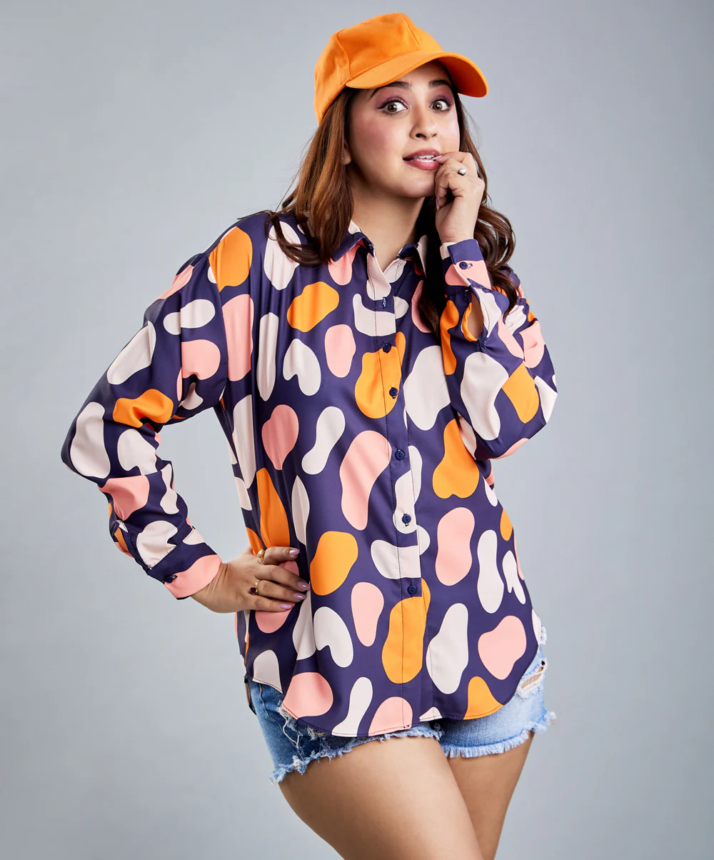 Multi Colour Oversized Printed Shirt - Image 6