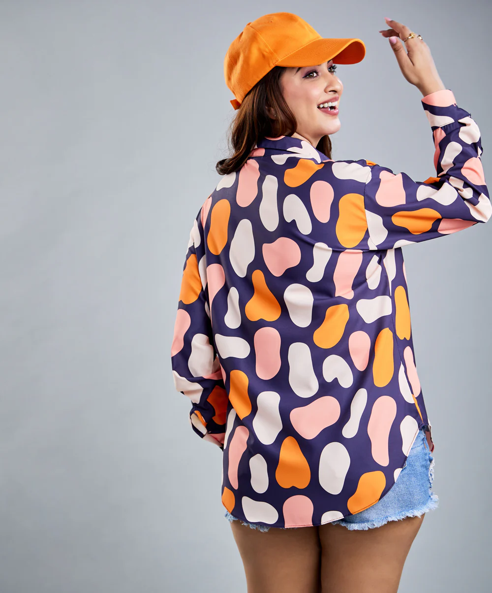 Multi Colour Oversized Printed Shirt - Image 8