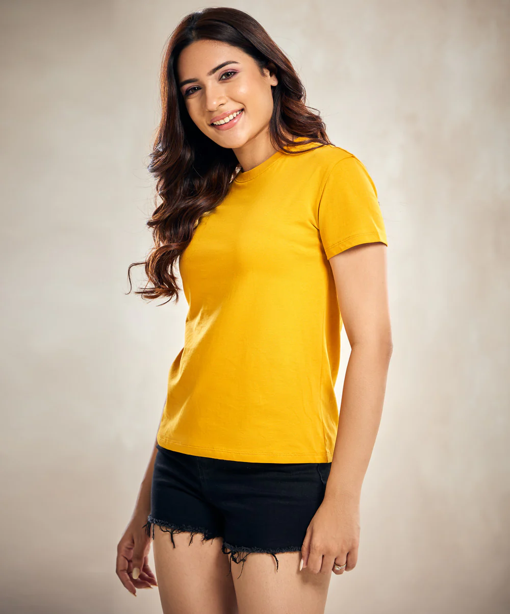 Mustard Crew Neck T Shirt - Image 4