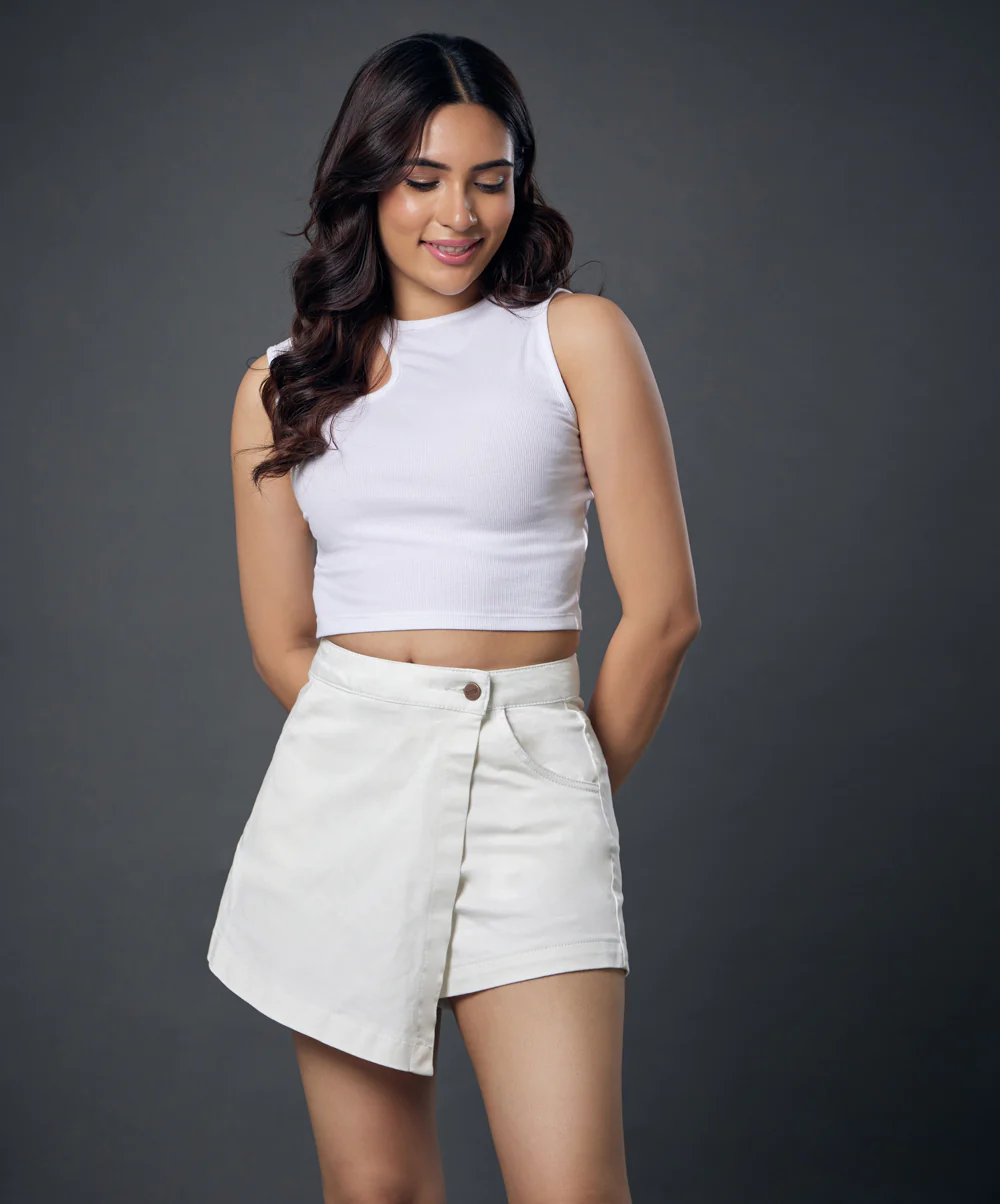 Off White Denim Skort - Image 2