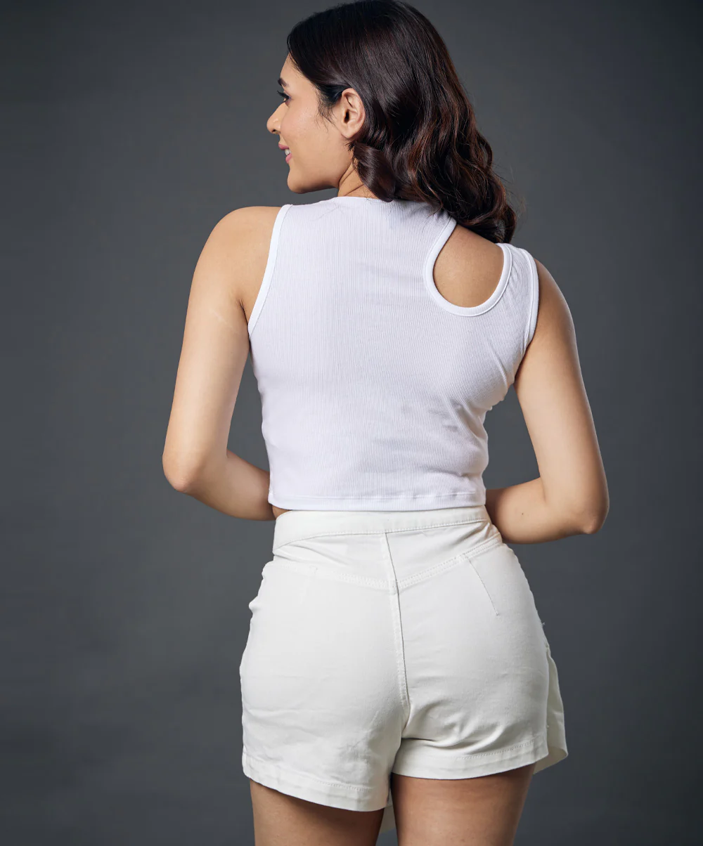 Off White Denim Skort - Image 6
