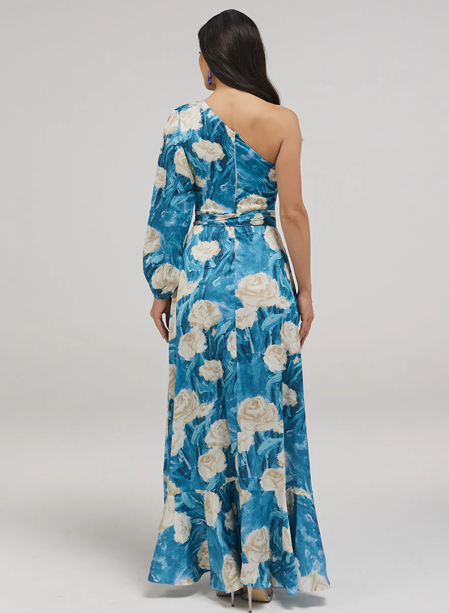 One Shoulder Printed Frill Dress - Image 5